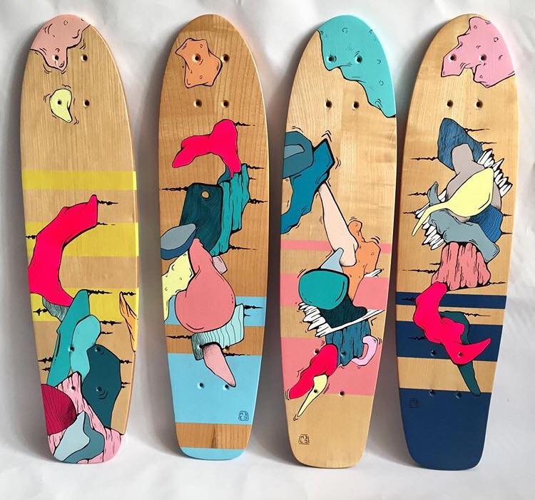 Custom planche de skate POSCA - Cultura